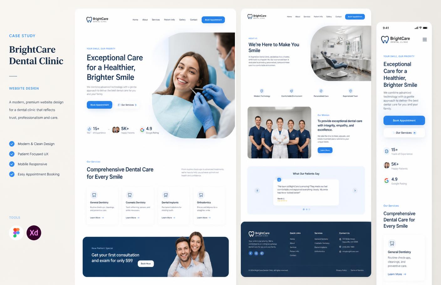 Mockup desktop și mobil al conceptului de website pentru clinica Osman Dent